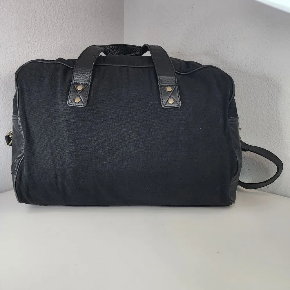 RARE Jordan Brand x Cole Haan Black Leather Canvas Collab Weekender Duffle Bag